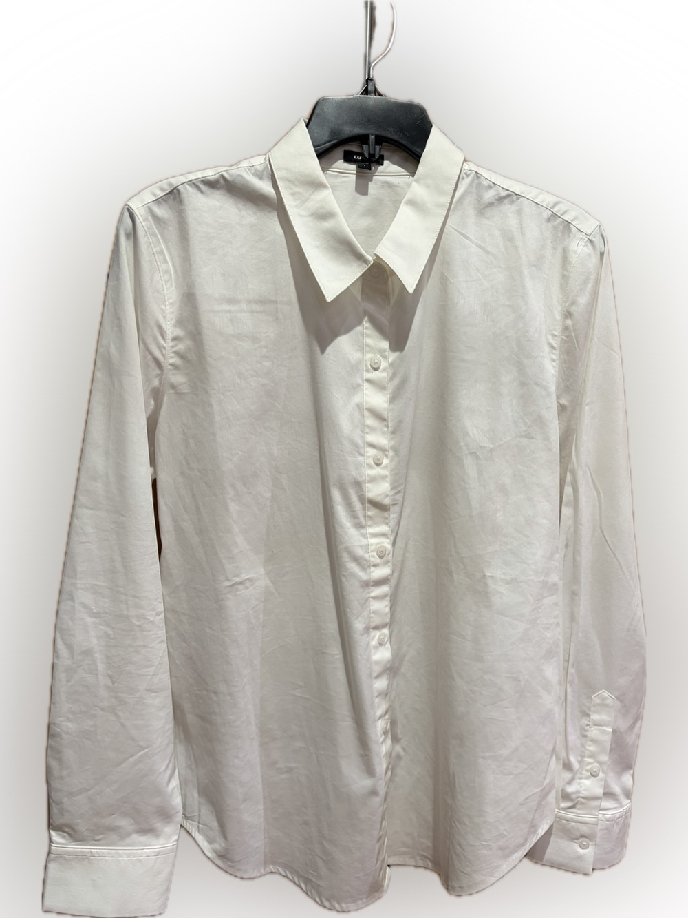 Express Women's White Button-Up Dress Shirt L